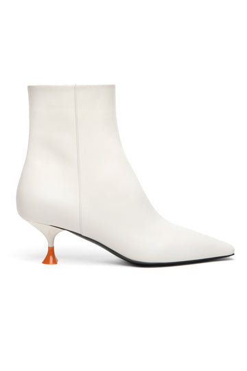 3JUIN Bee Cris Leather Bootie in Ivory