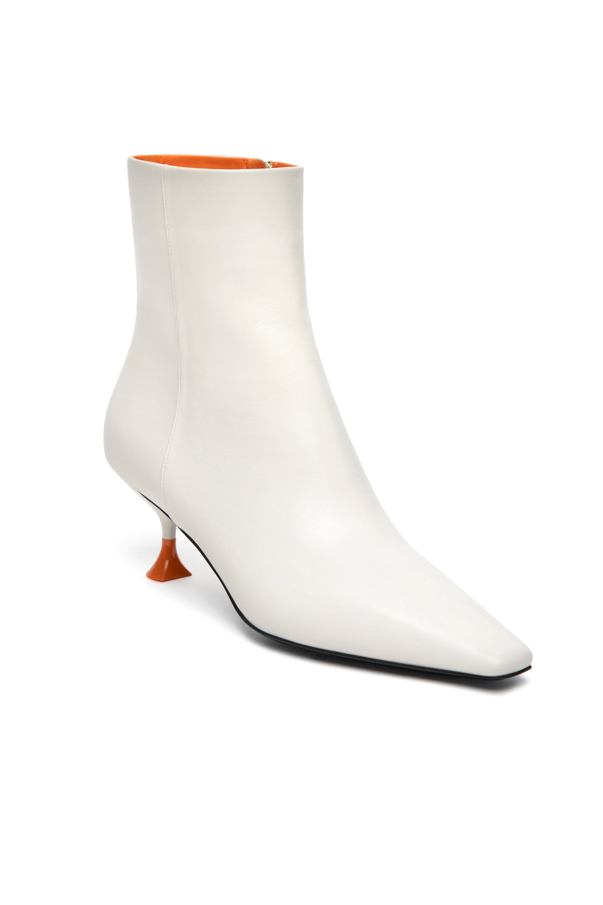 3JUIN Bee Cris Leather Bootie in Ivory