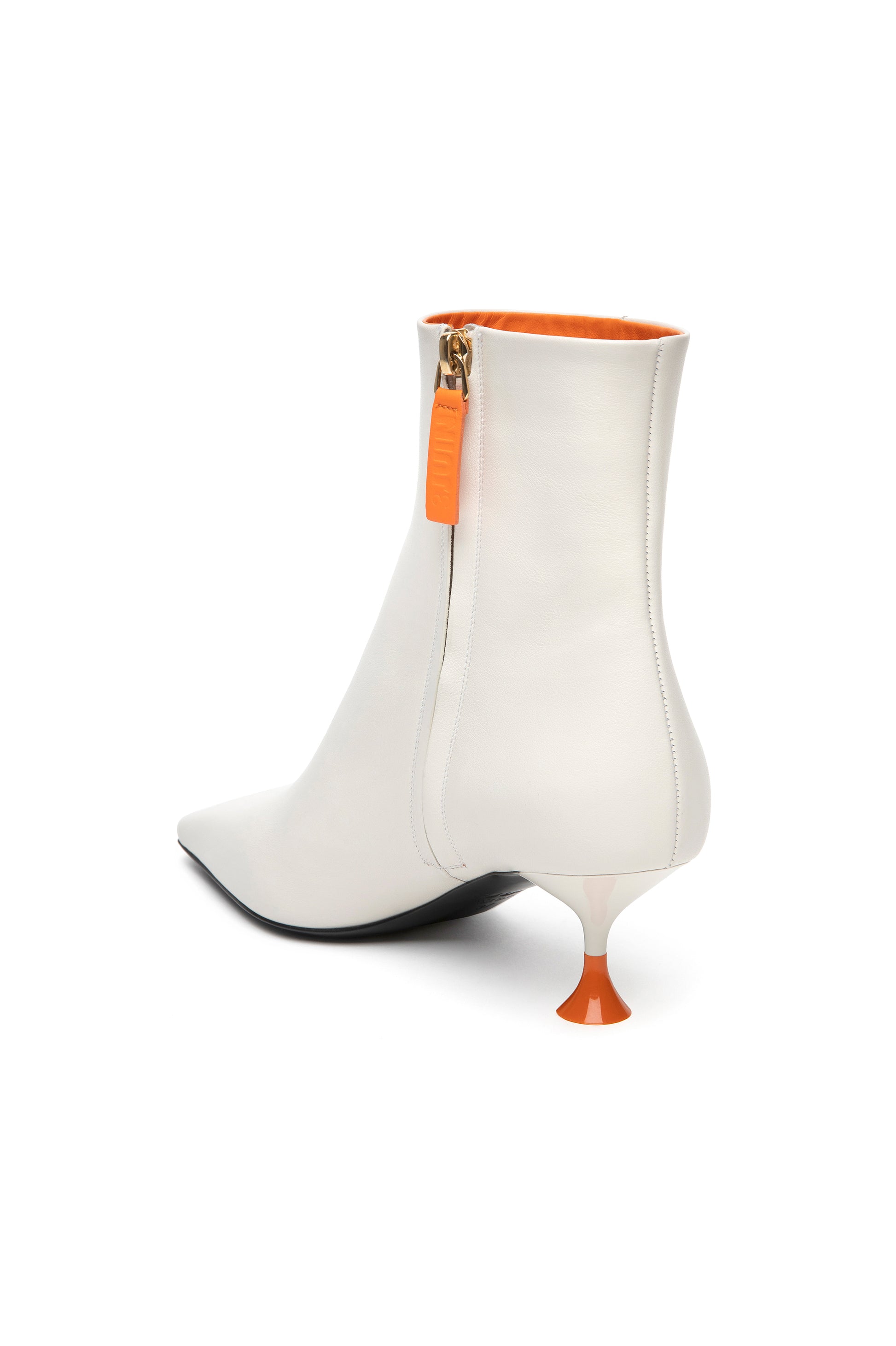 3JUIN Bee Cris Leather Bootie in Ivory