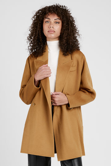 AERON Cavendish Cashmere Wool Coat in Tan