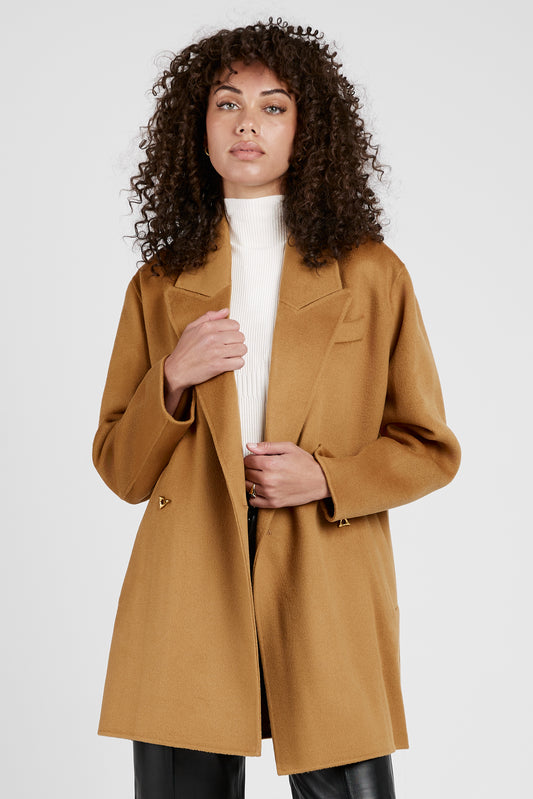 AERON Cavendish Cashmere Wool Coat in Tan