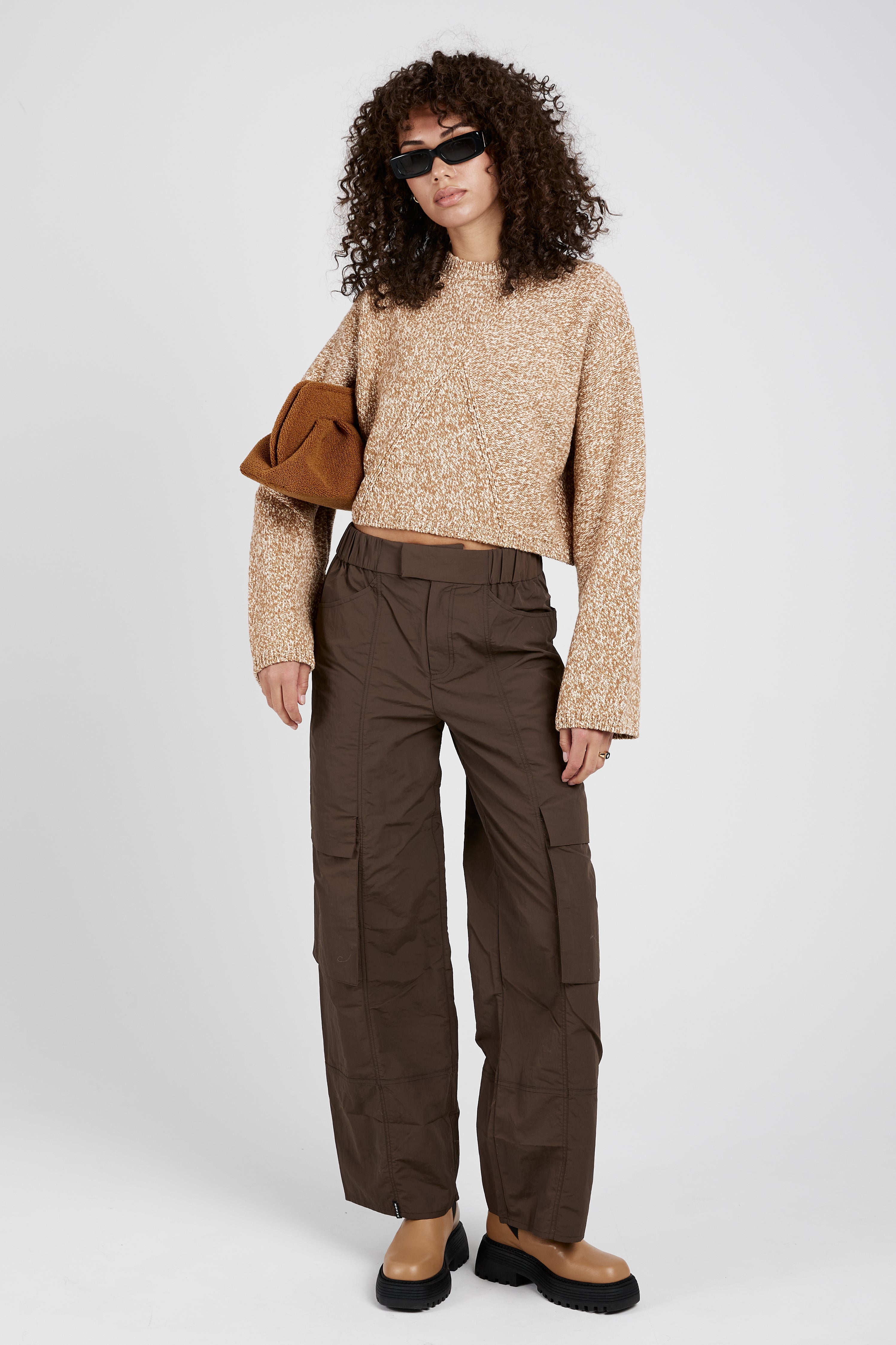 Randall Cropped Sweater in Marzipan