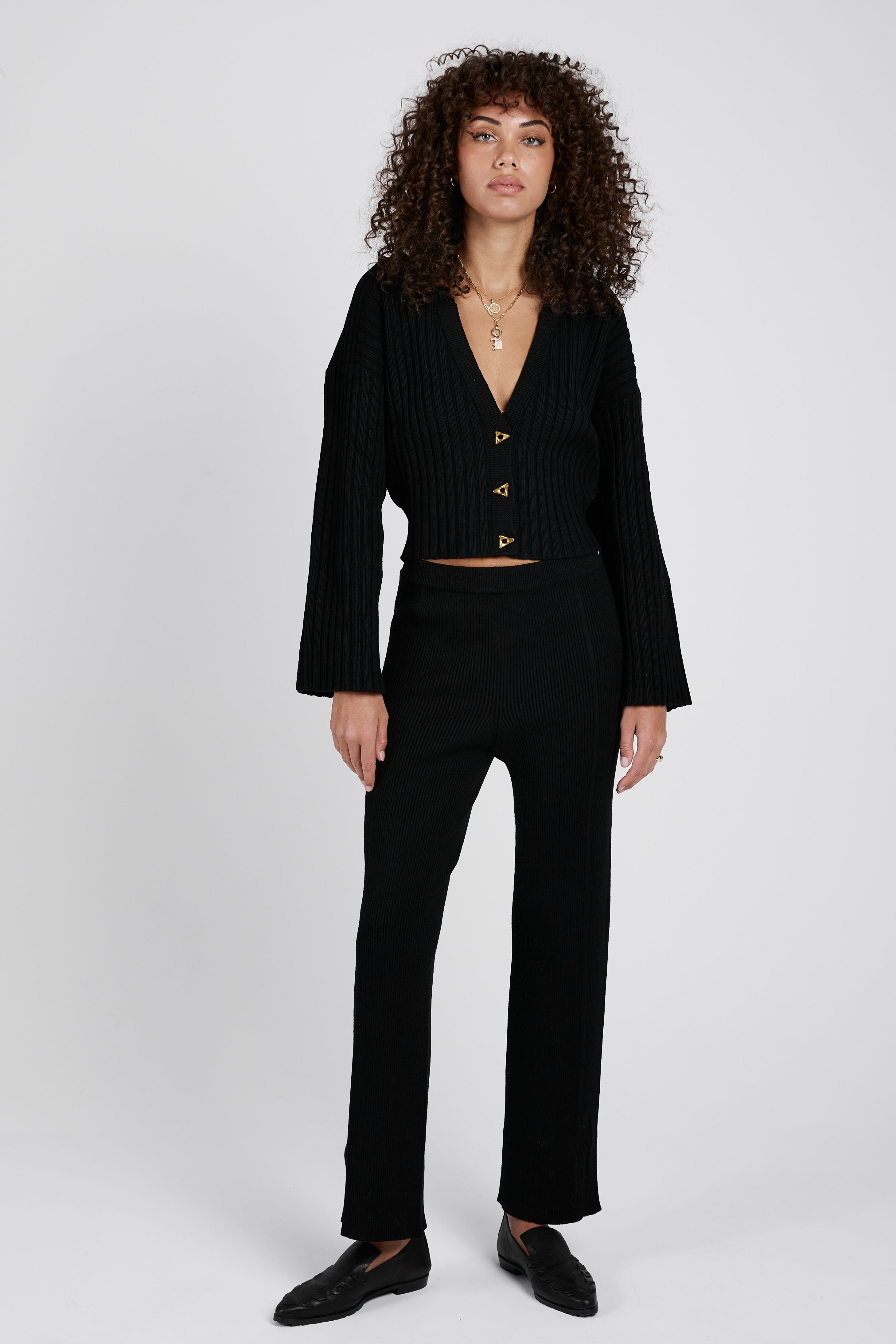 ZERO008 Ribbed Pant in Black