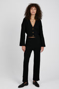 AERON Morrow Cropped Cardigan in Black