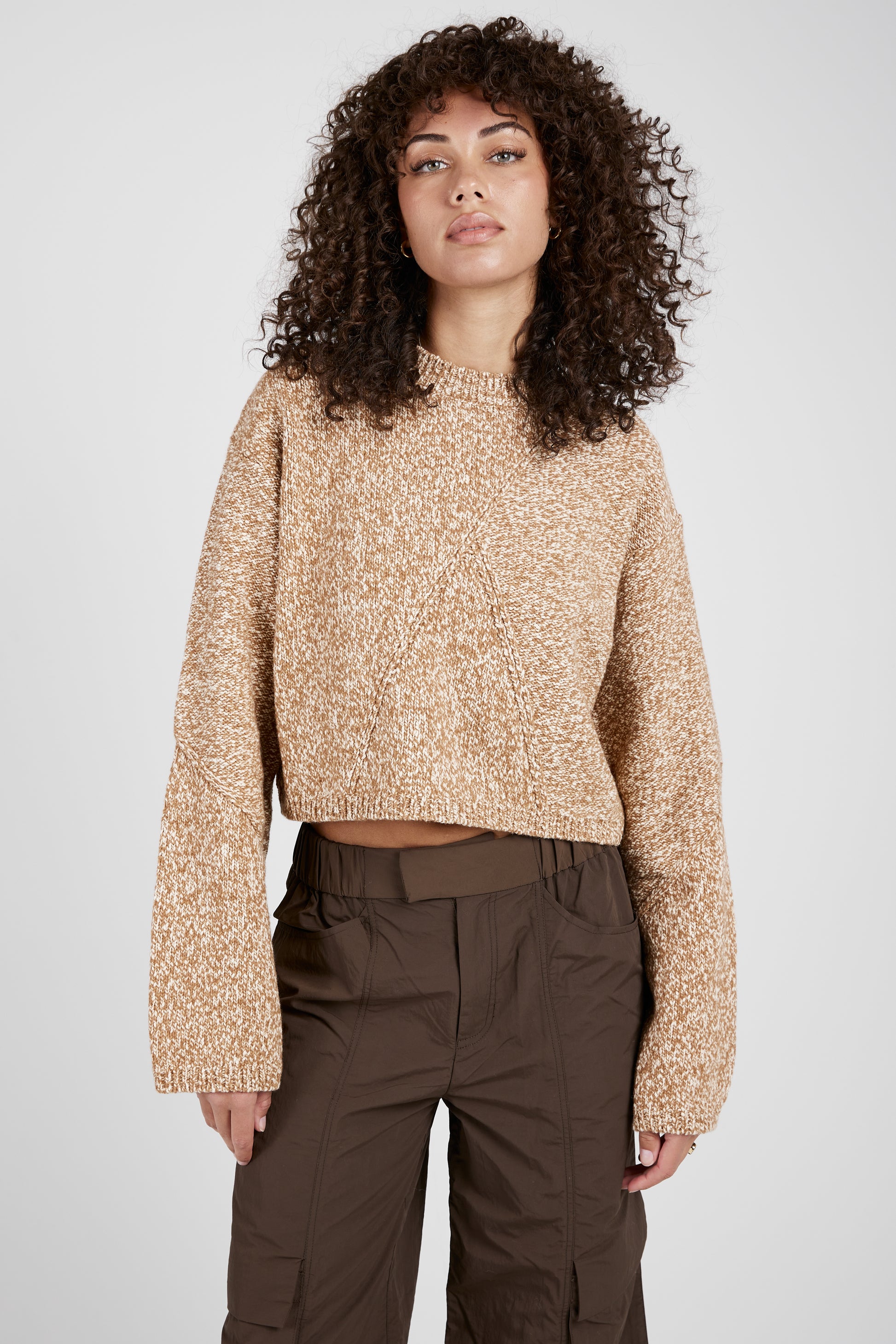 AERON Randall Cropped Sweater in Marzipan