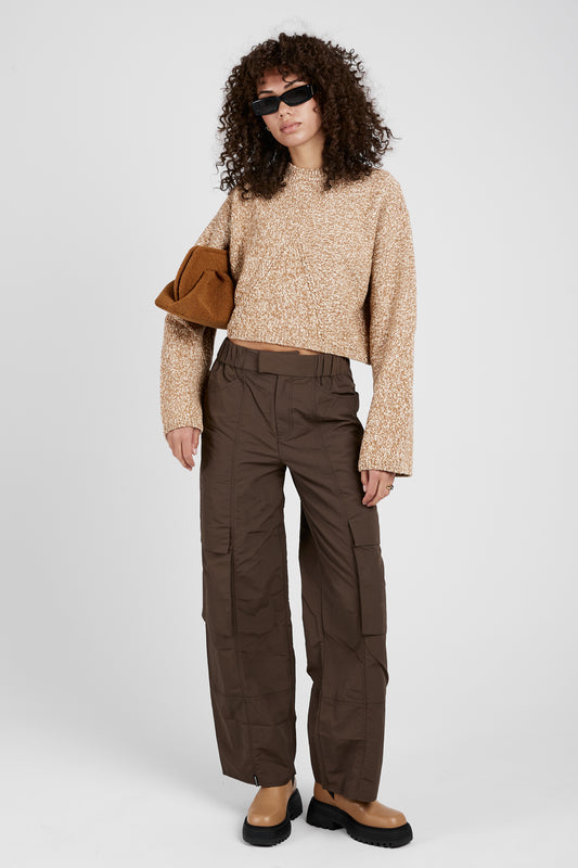 AERON Randall Cropped Sweater in Marzipan