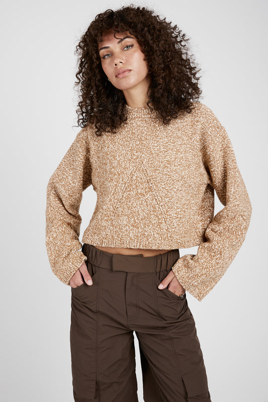 AERON Randall Cropped Sweater in Marzipan