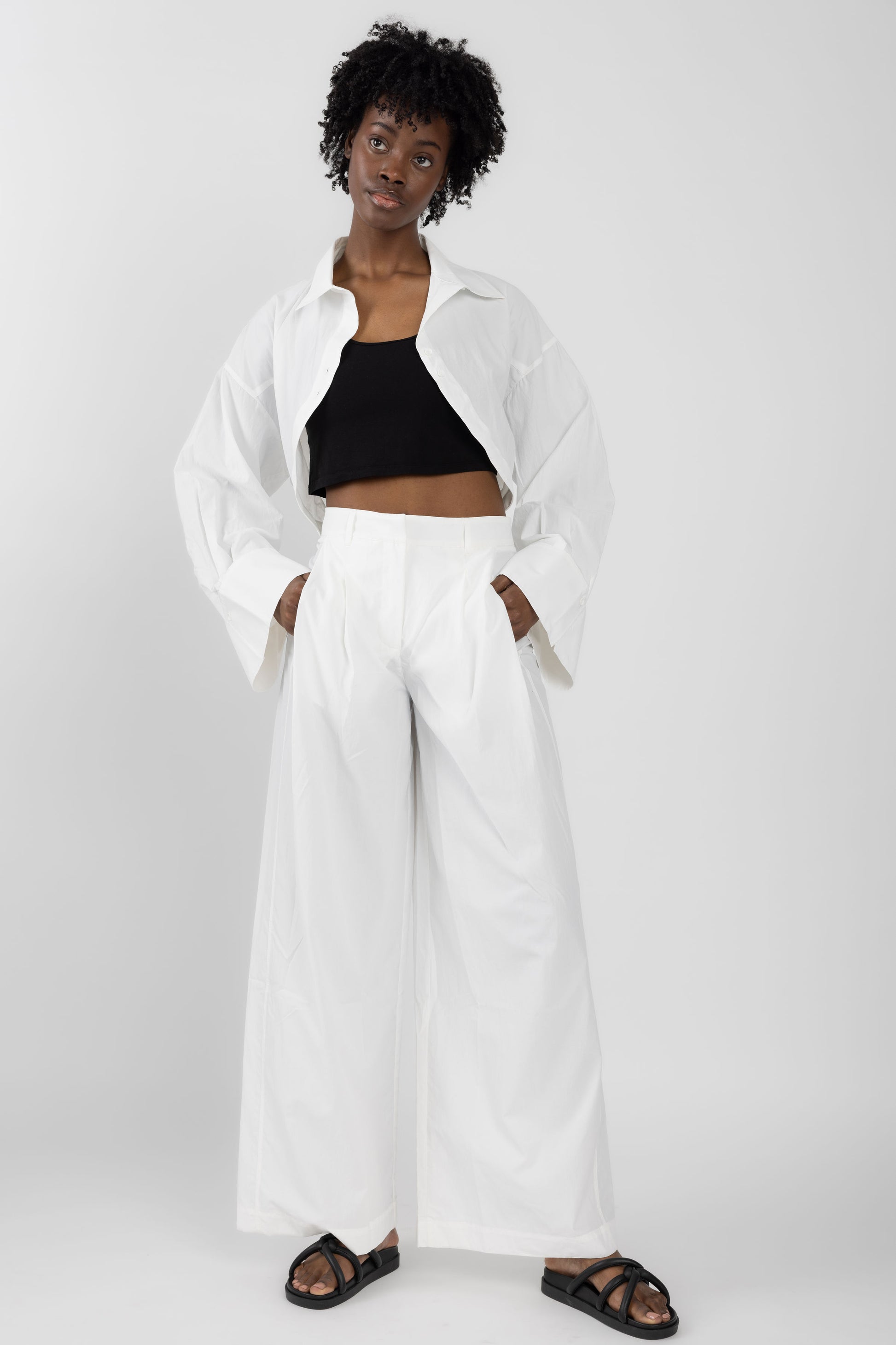 ANDREA YA'AQOV Bolero Shirt in White