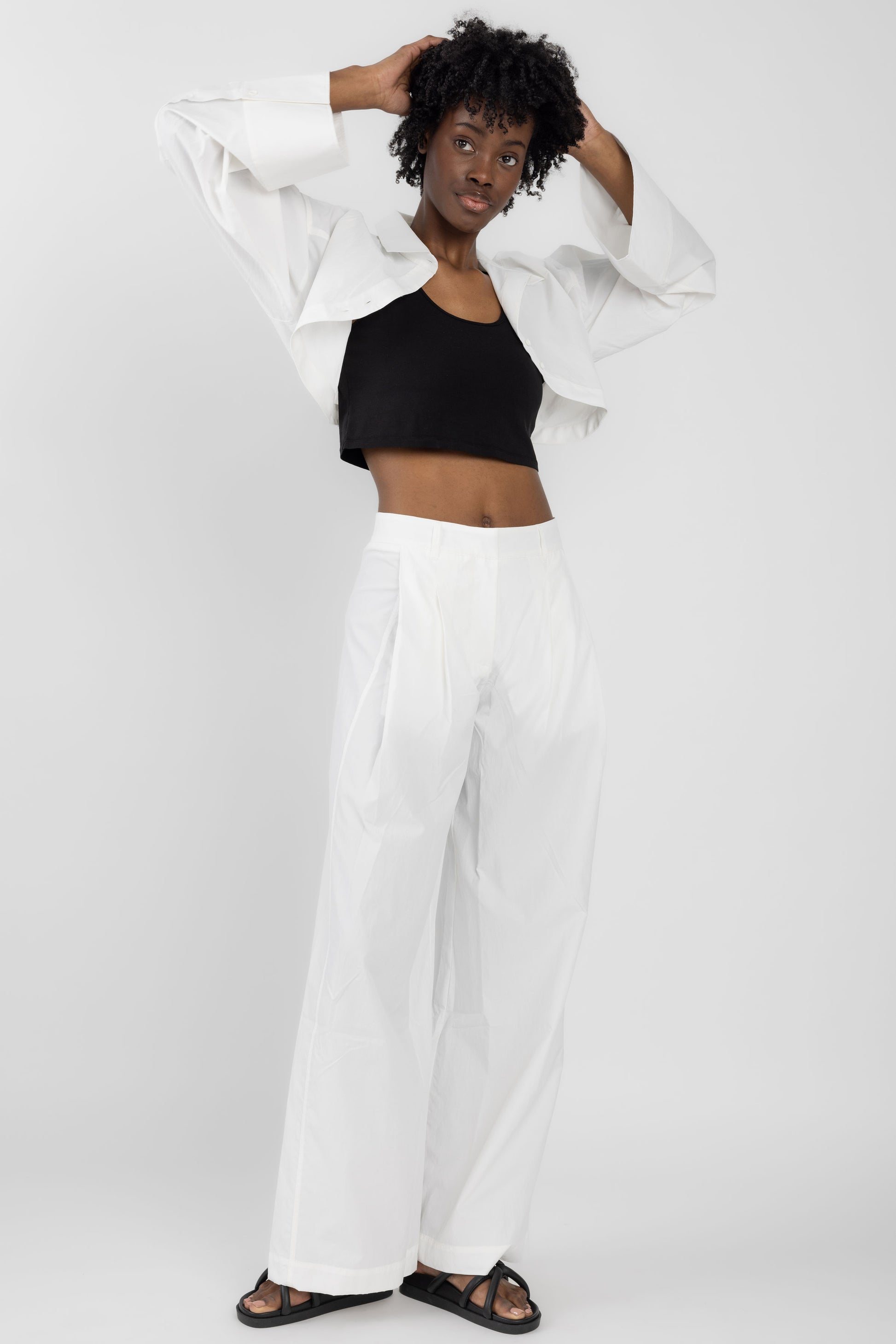 ANDREA YA'AQOV Bolero Shirt in White