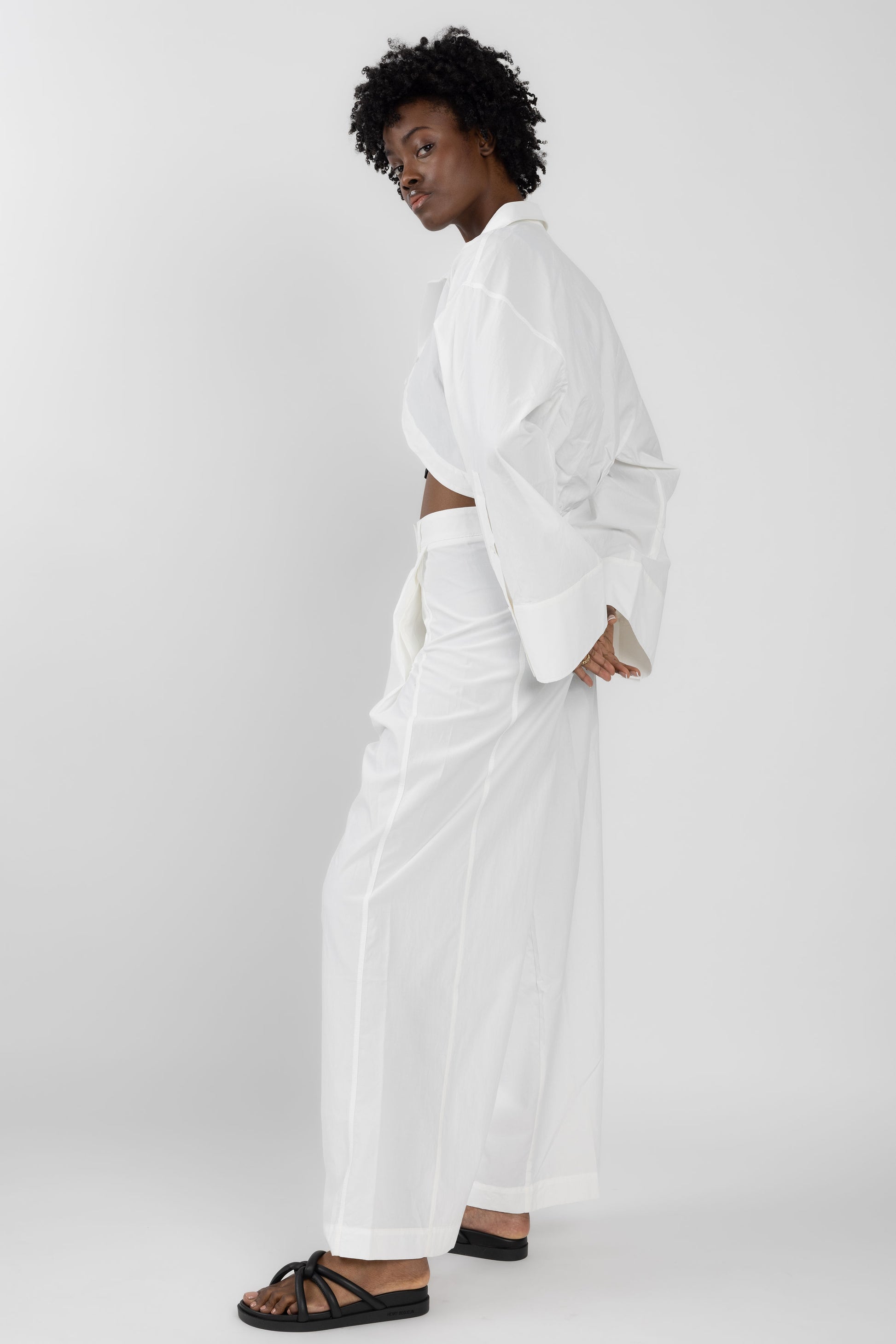 ANDREA YA'AQOV Bolero Shirt in White