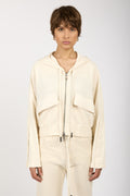 ANDREA YA'AQOV Hooded Zip-Up Jacket in Shell