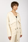 ANDREA YA'AQOV Hooded Zip-Up Jacket in Shell