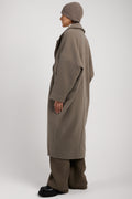 ANDREA YA'AQOV Oversized Wool Coat in Taupe