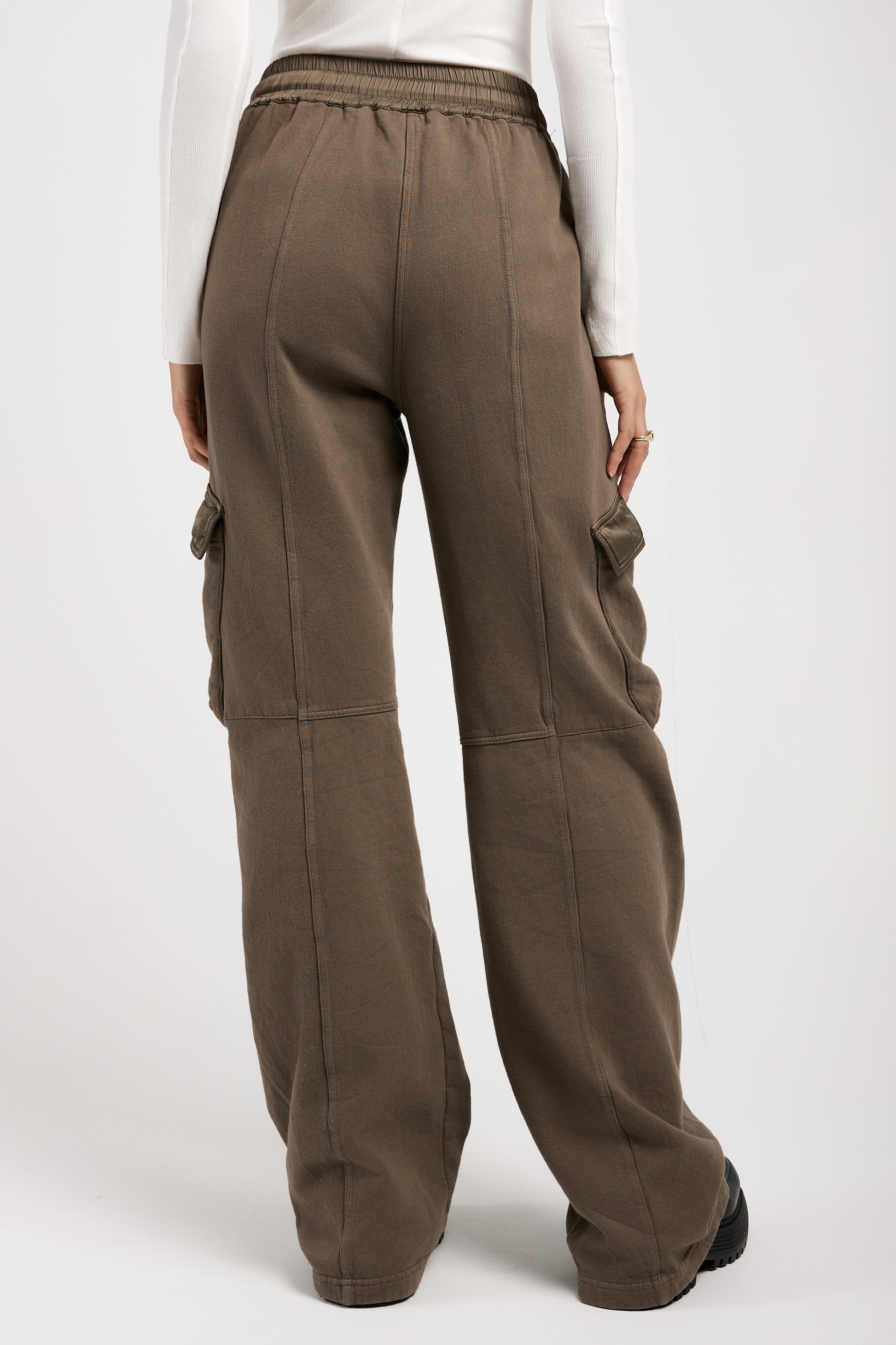 ANDREA YA'AQOV Relaxed Cargo Pant in Taupe