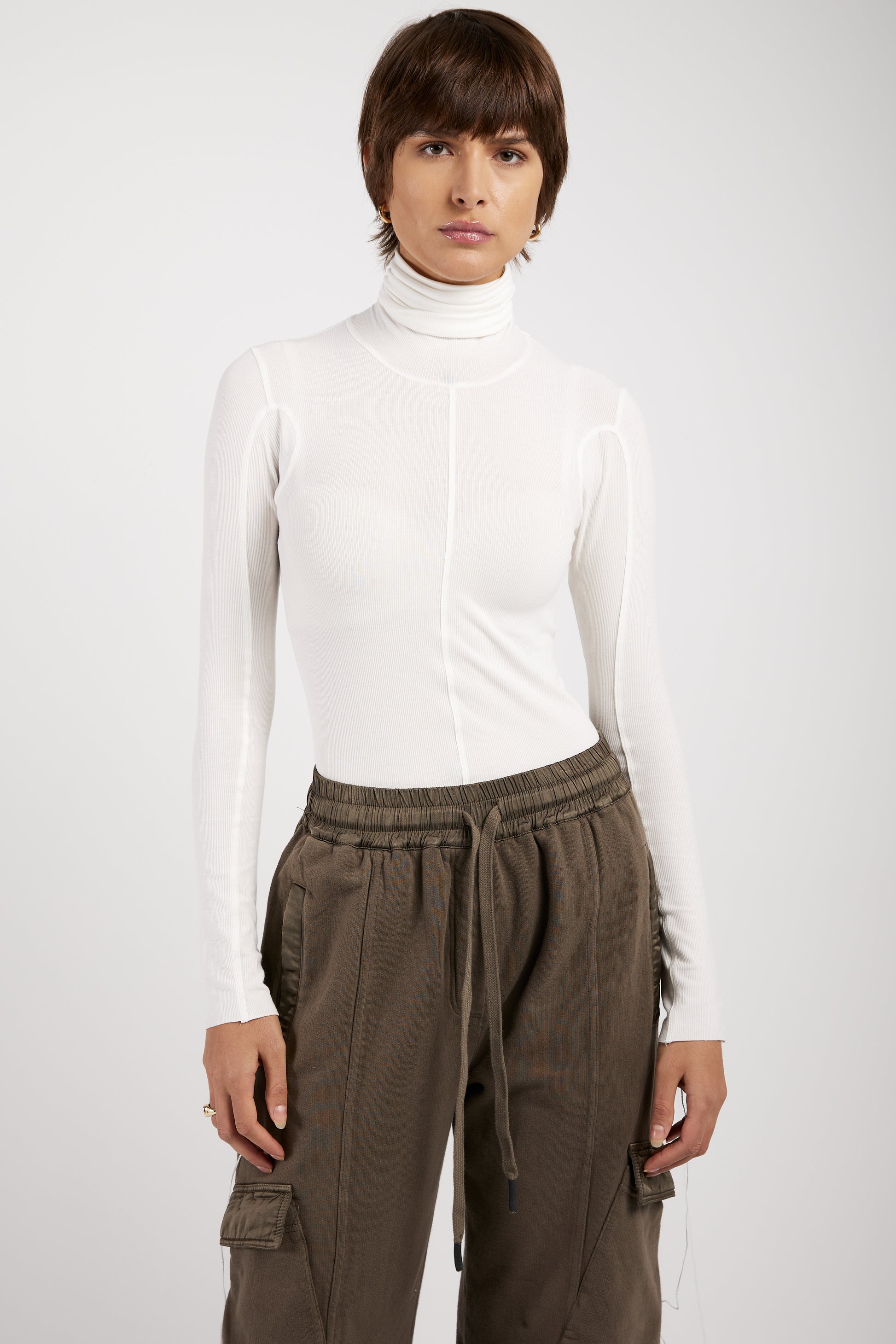 ANDREA YA'AQOV Ribbed Turtleneck Sweater in Butter