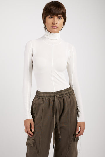 ANDREA YA'AQOV Ribbed Turtleneck Sweater in Butter