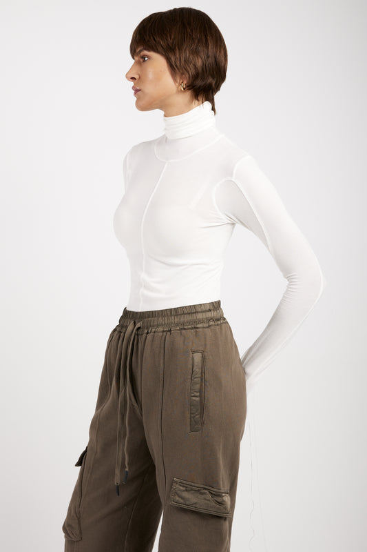 ANDREA YA'AQOV Ribbed Turtleneck Sweater in Butter