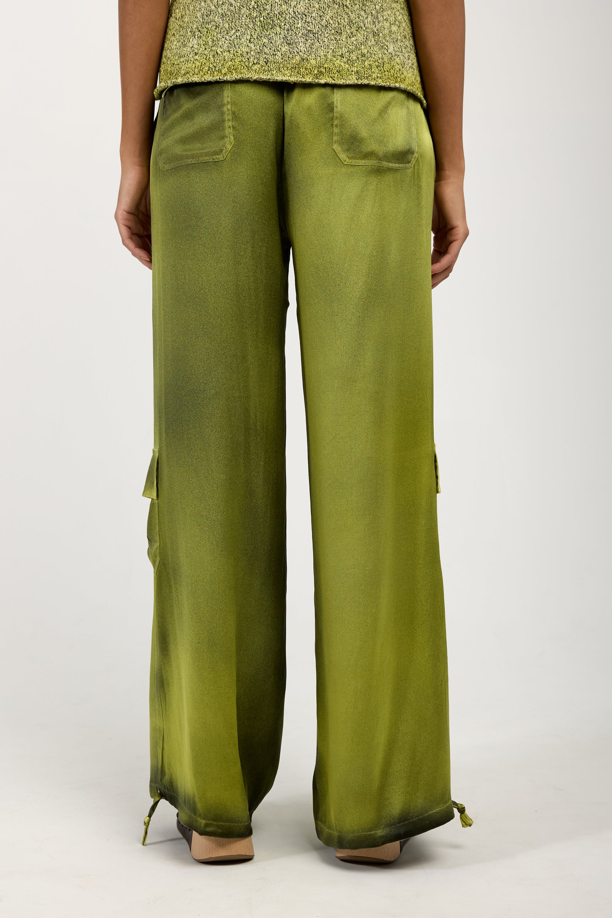 AVANT TOI Batik Camou Silk Trouser Pant in Lime