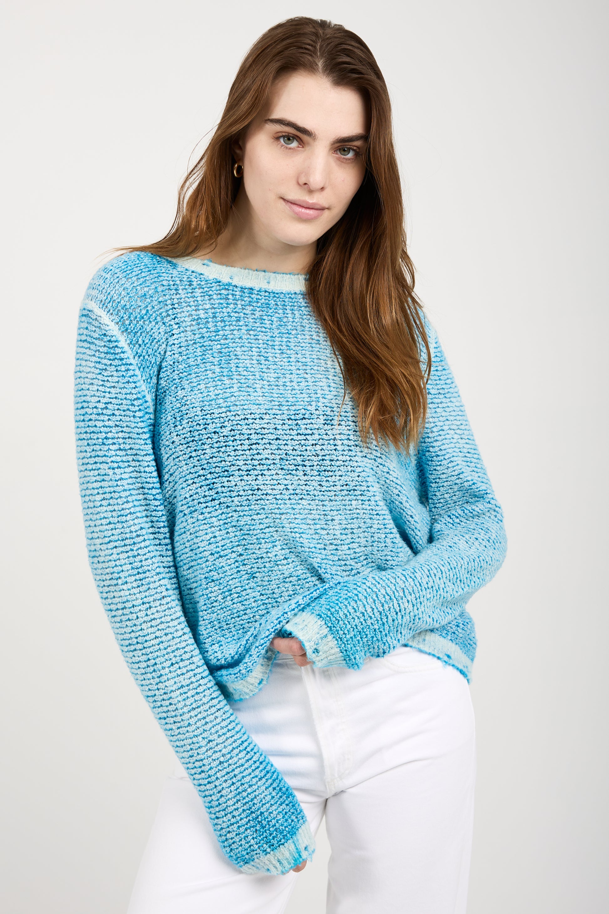 AVANT TOI Brushed Cotton Linen Pullover Sweater in Nigella