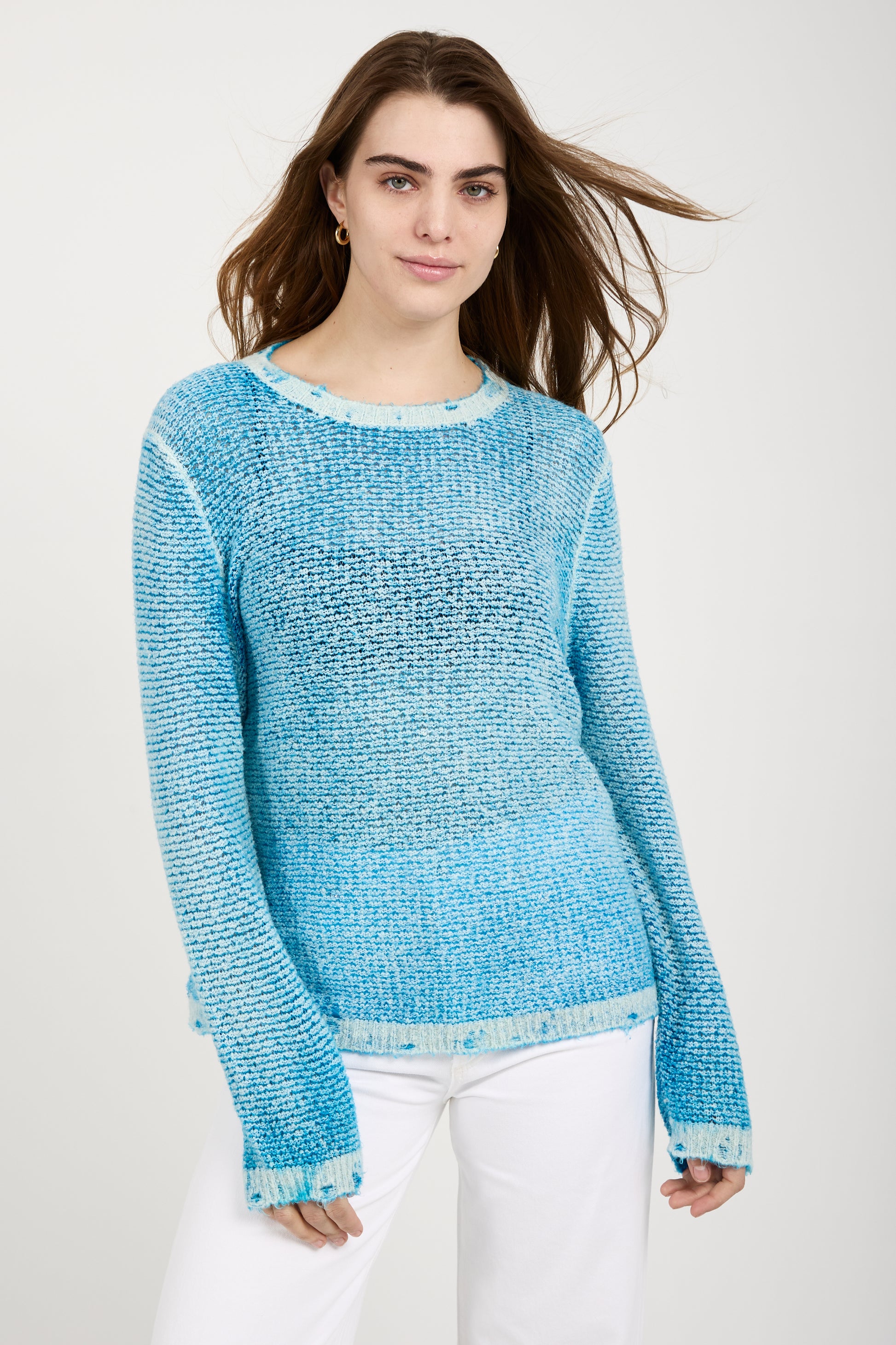AVANT TOI Brushed Cotton Linen Pullover Sweater in Nigella