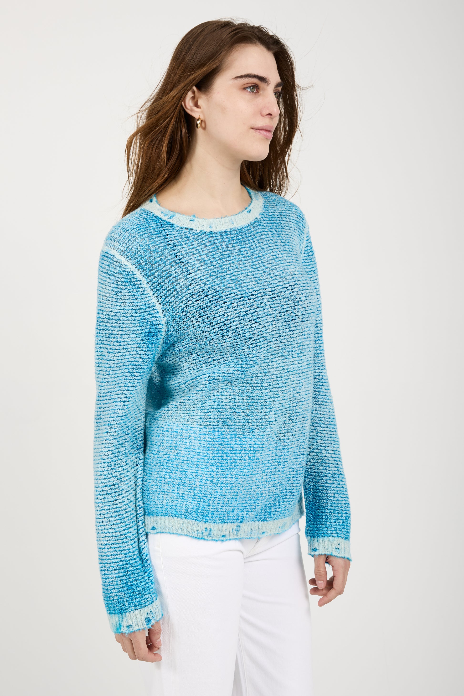 AVANT TOI Brushed Cotton Linen Pullover Sweater in Nigella