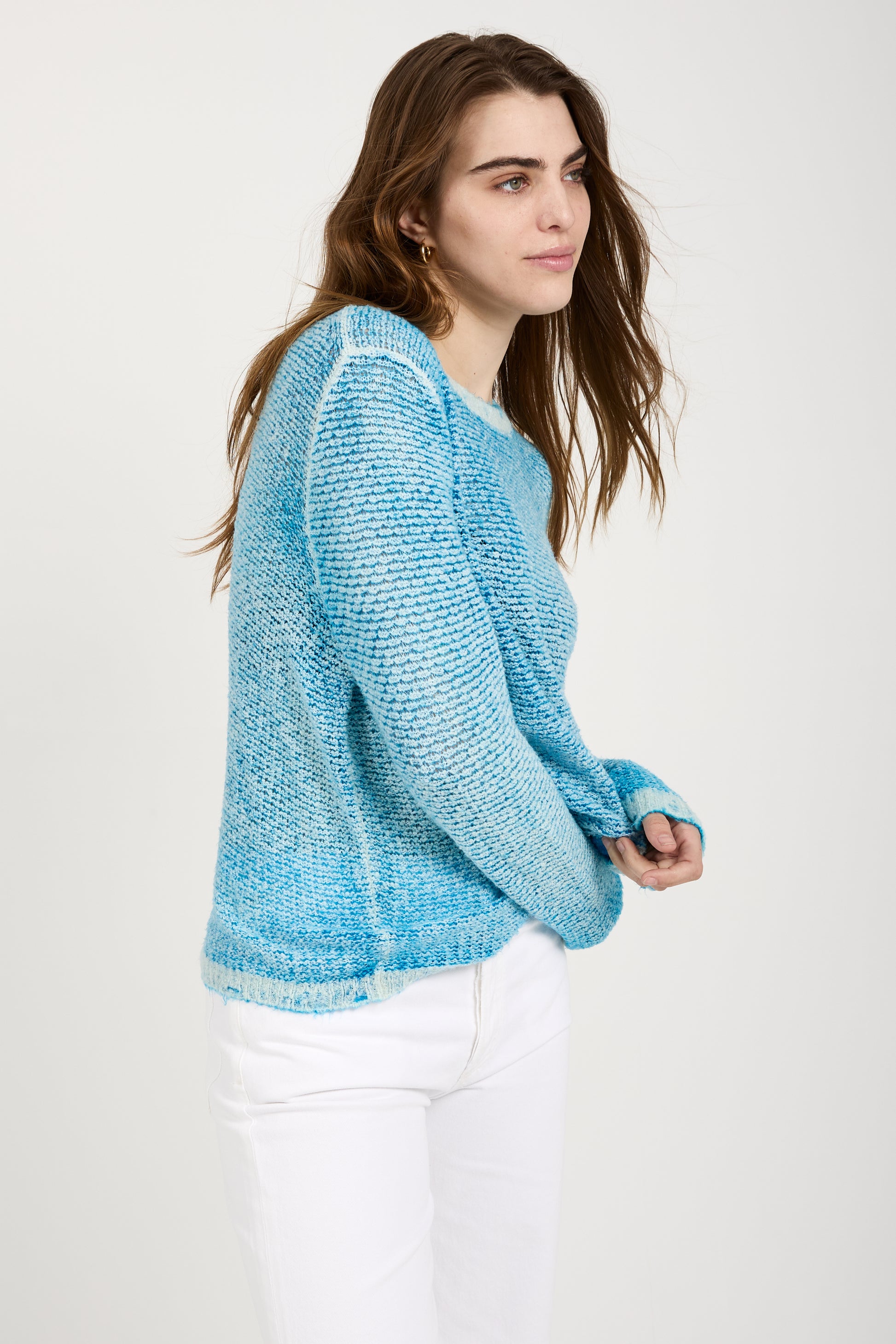 AVANT TOI Brushed Cotton Linen Pullover Sweater in Nigella