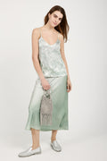 AVANT TOI Camouflage Silk Tank Top with Studs in Jade