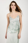 AVANT TOI Camouflage Silk Tank Top with Studs in Jade