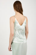 AVANT TOI Camouflage Silk Tank Top with Studs in Jade