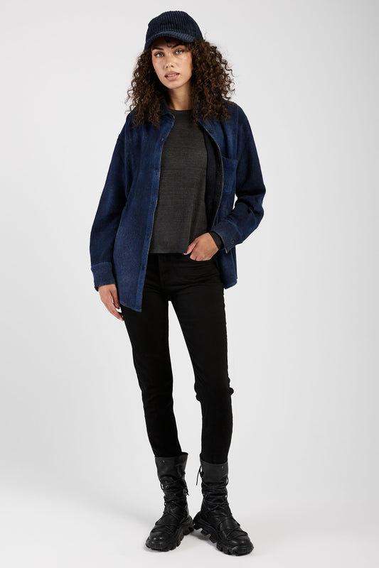 AVANT TOI Cashmere Wool Knit Shirt in Midnight