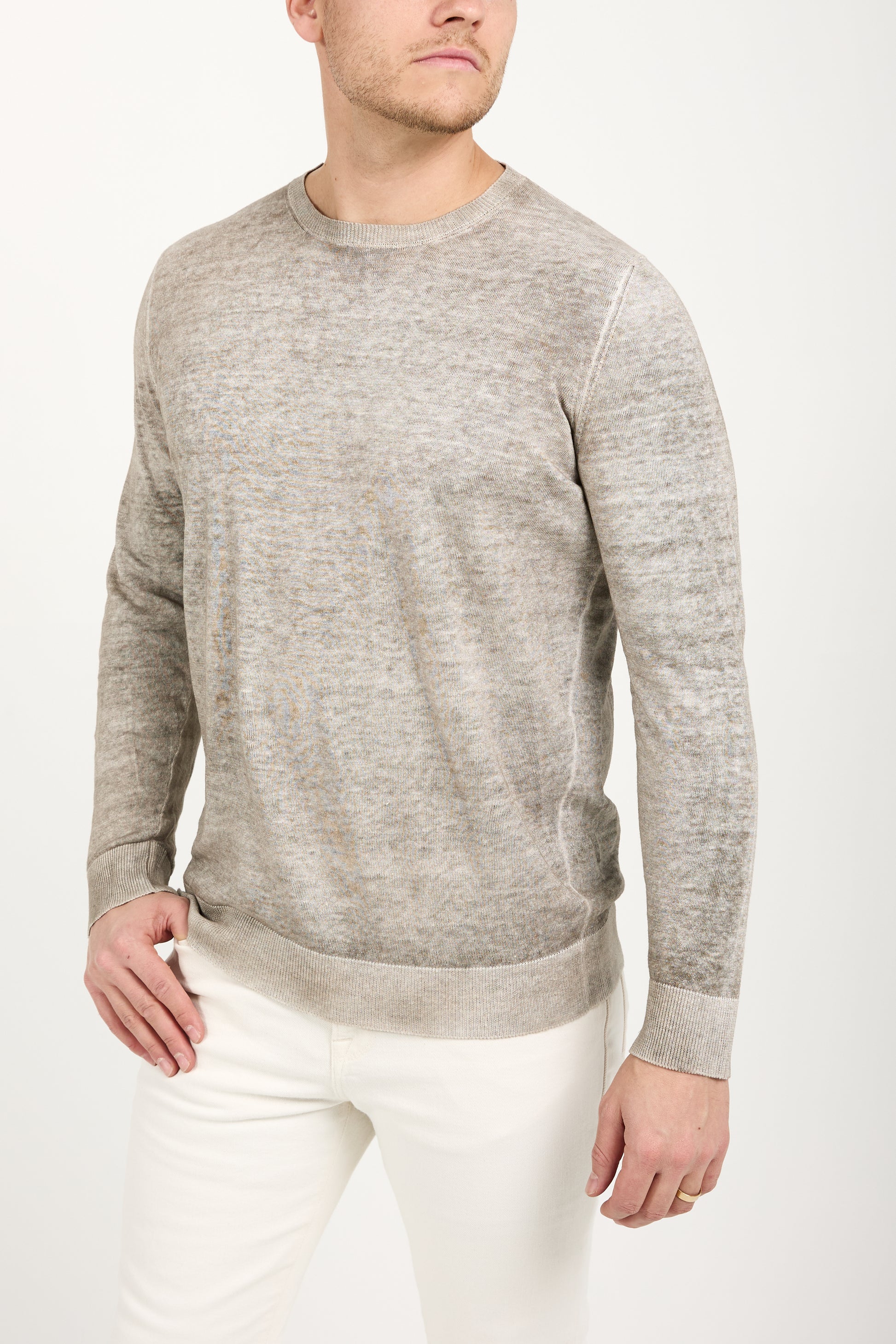 AVANT TOI Crewneck Pullover Sweater in Taupe