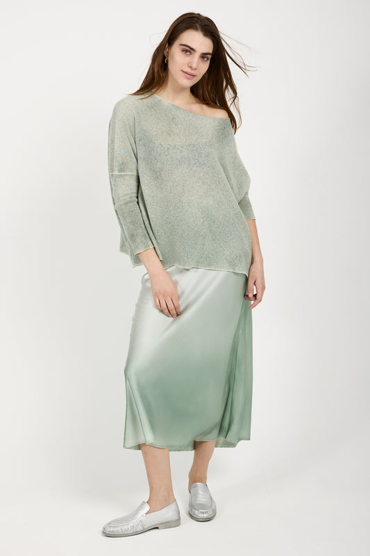 AVANT TOI Light Cashmere Poncho in Jade