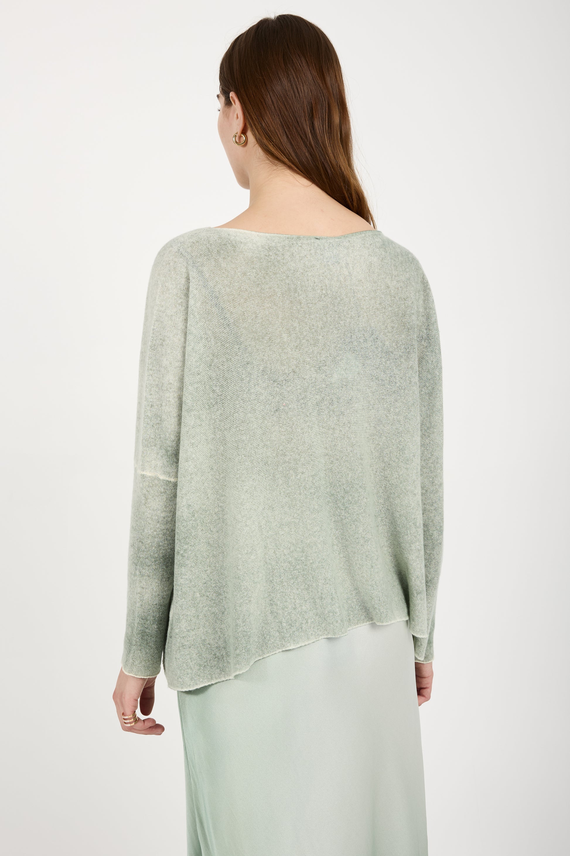 AVANT TOI Light Cashmere Poncho in Jade