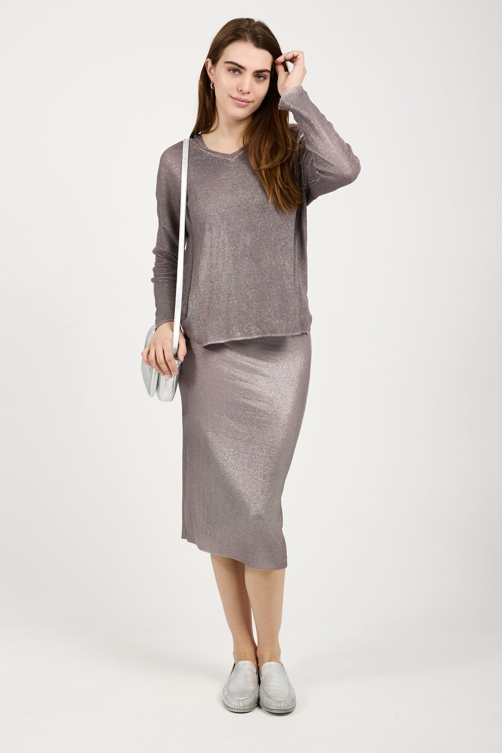 AVANT TOI Linen Pullover Sweater with Lamination in Lavender