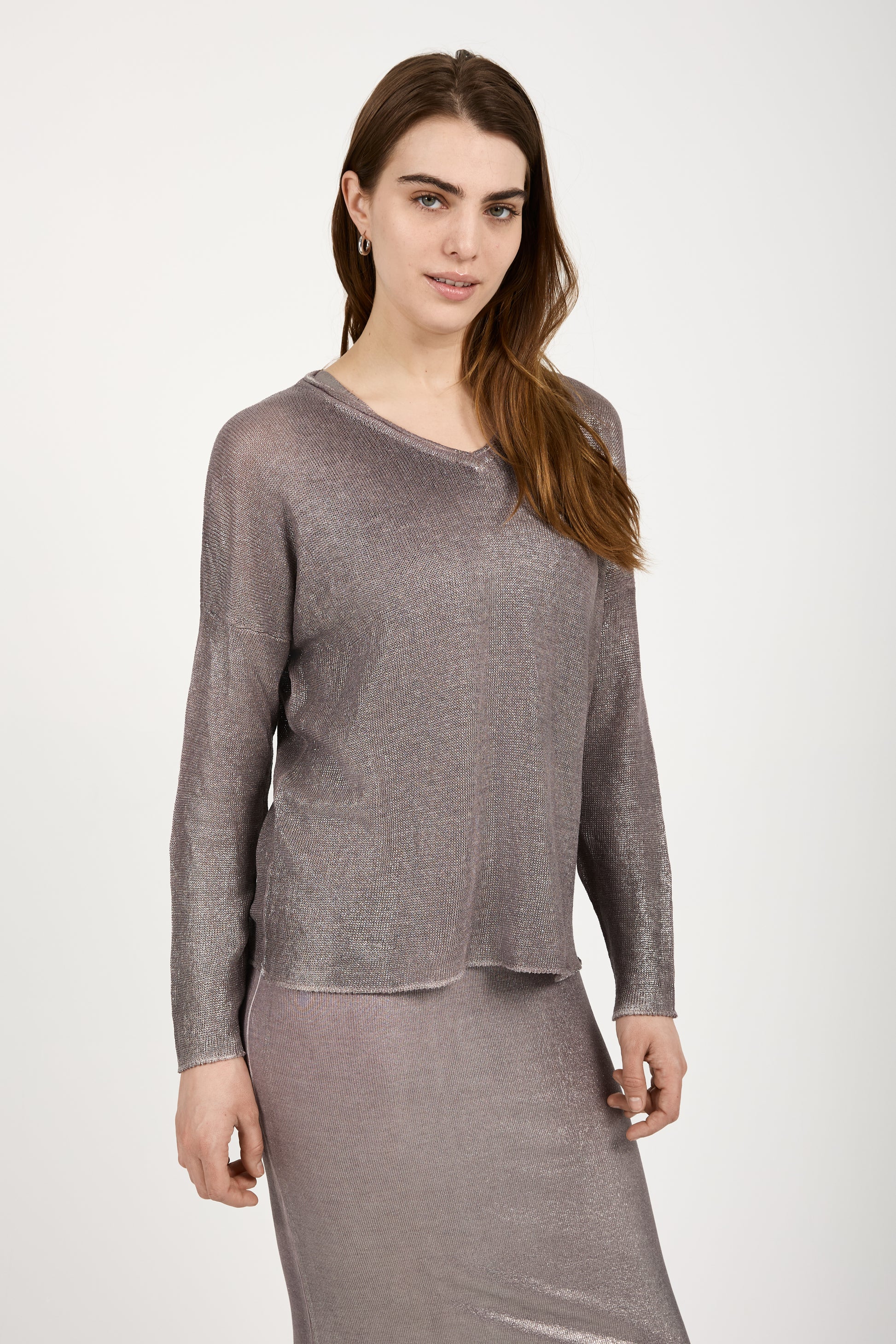 AVANT TOI Linen Pullover Sweater with Lamination in Lavender