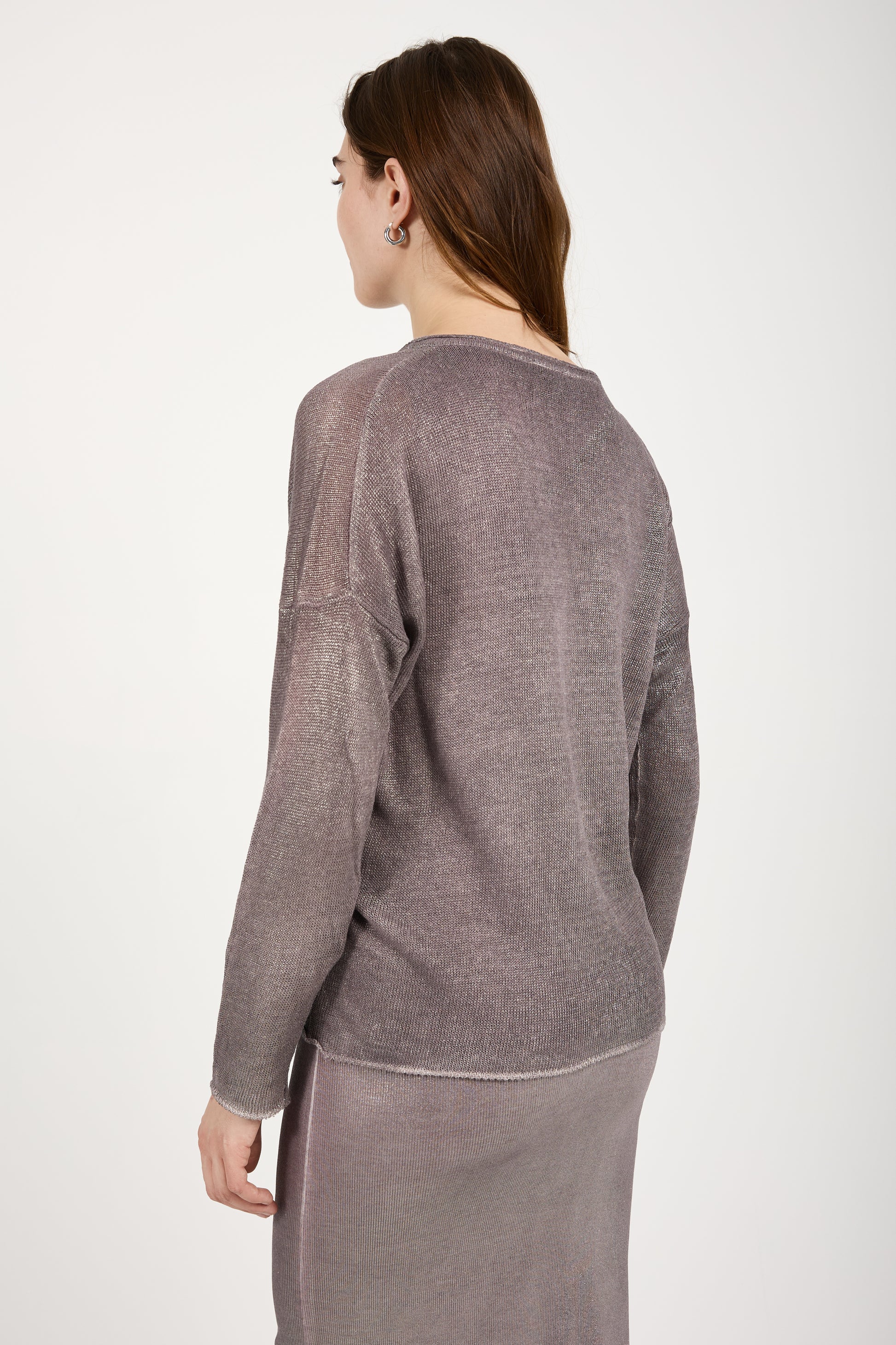 AVANT TOI Linen Pullover Sweater with Lamination in Lavender