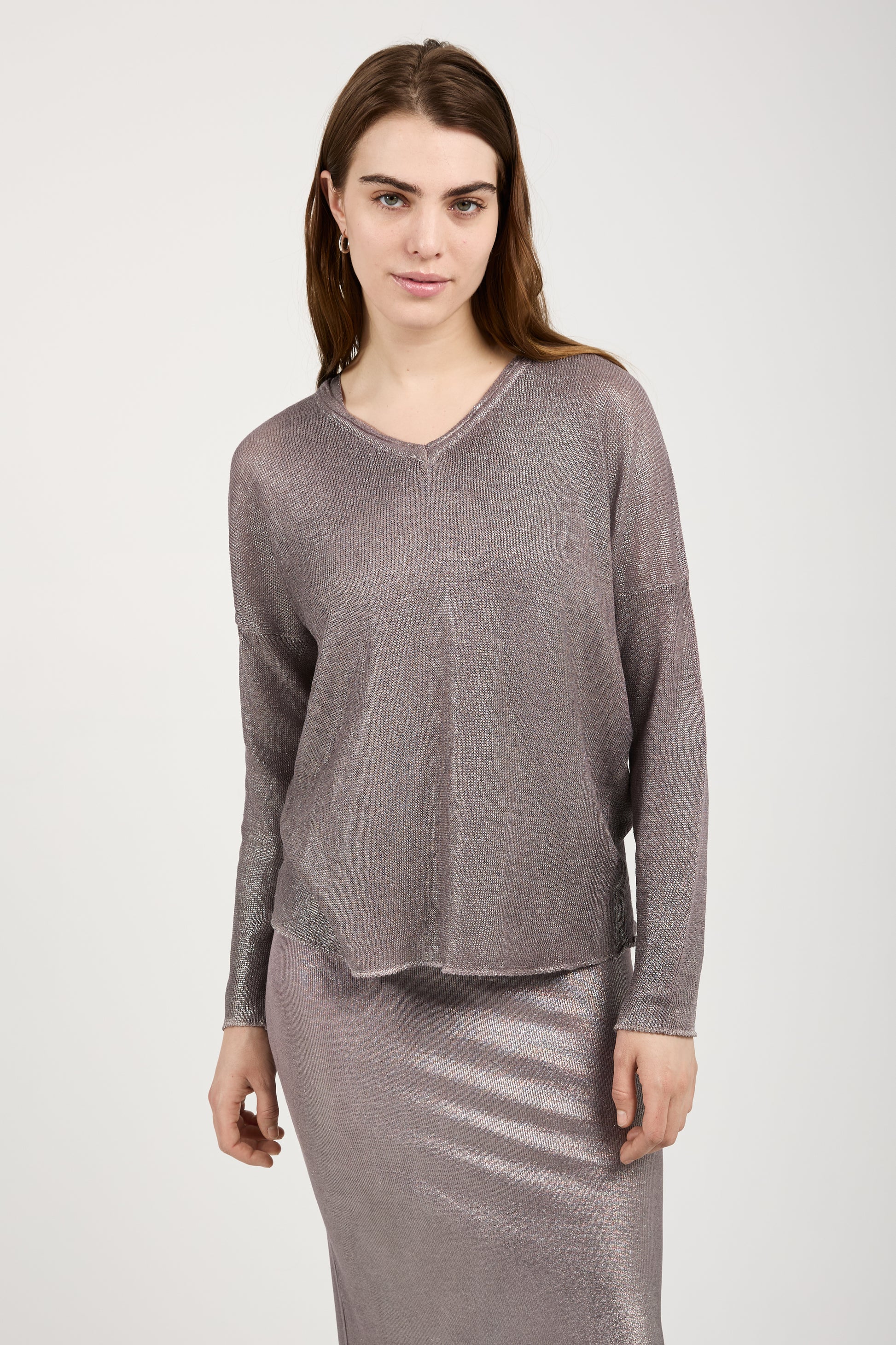 AVANT TOI Linen Pullover Sweater with Lamination in Lavender