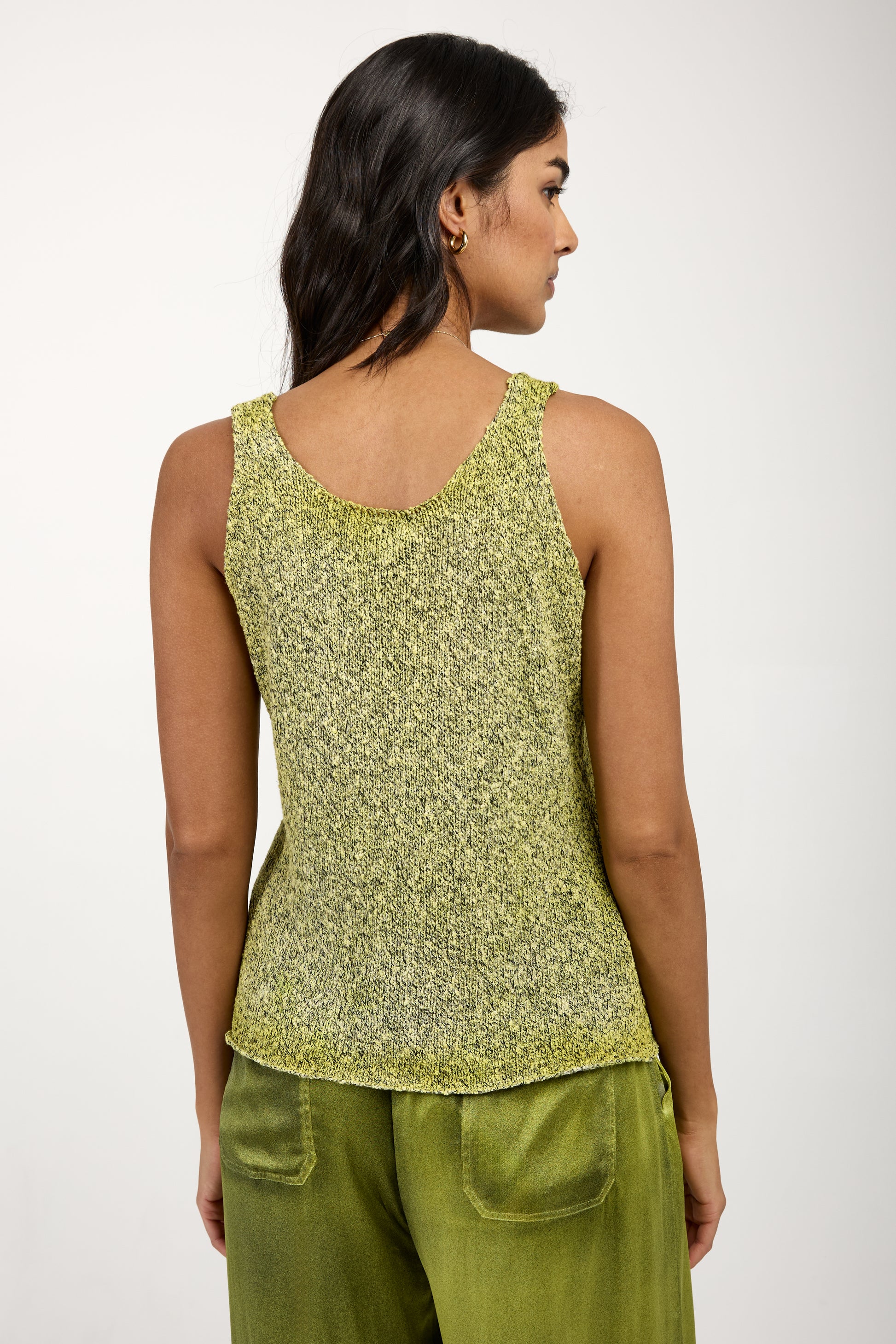 AVANT TOI Mouliné Cotton Tank Top in Lime