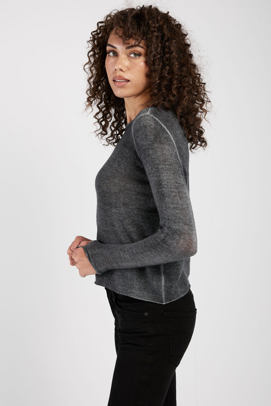AVANT TOI Off Gauge Cashmere Pullover Sweater in Ghiaccio