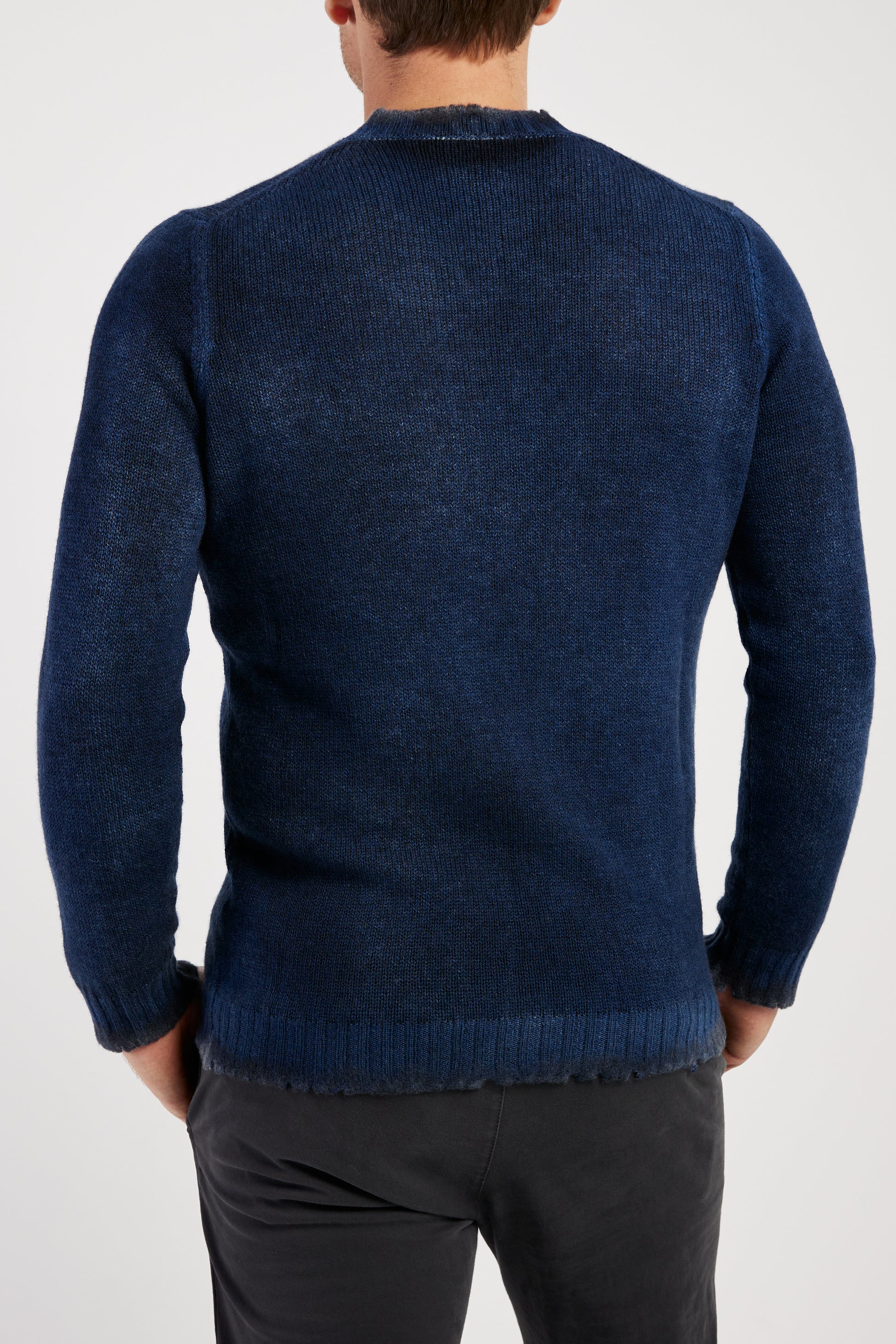 AVANT TOI Off Gauge Destroyed Pullover Sweater In Midnight