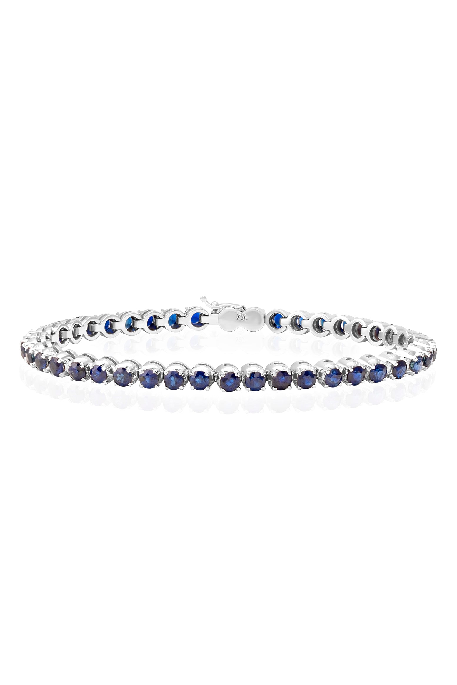 VELINA Blue Sapphire Tennis Bracelet in 18k White Gold