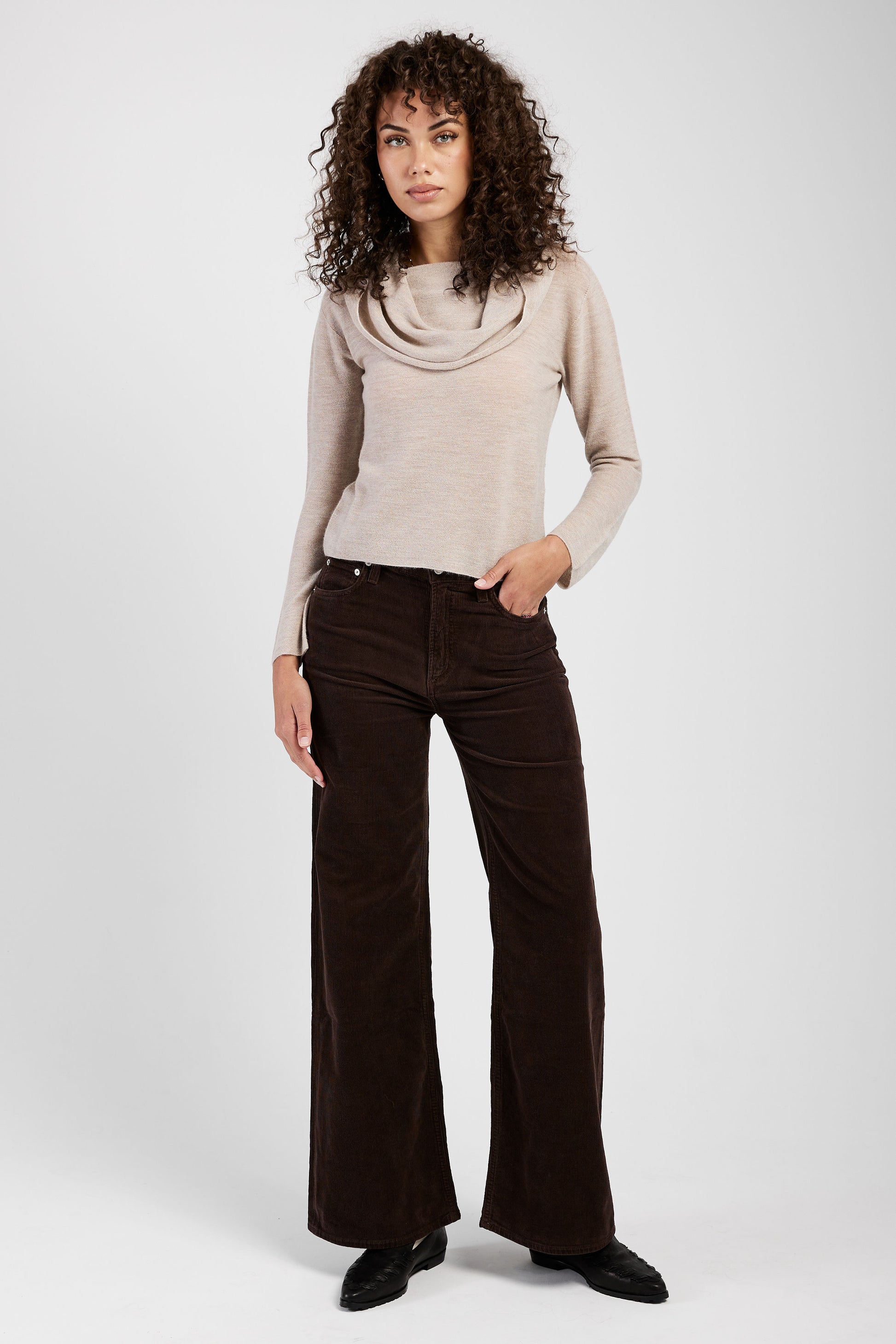 CITIZENS OF HUMANITY Corduroy Paloma Baggy Pant in Dark Brown