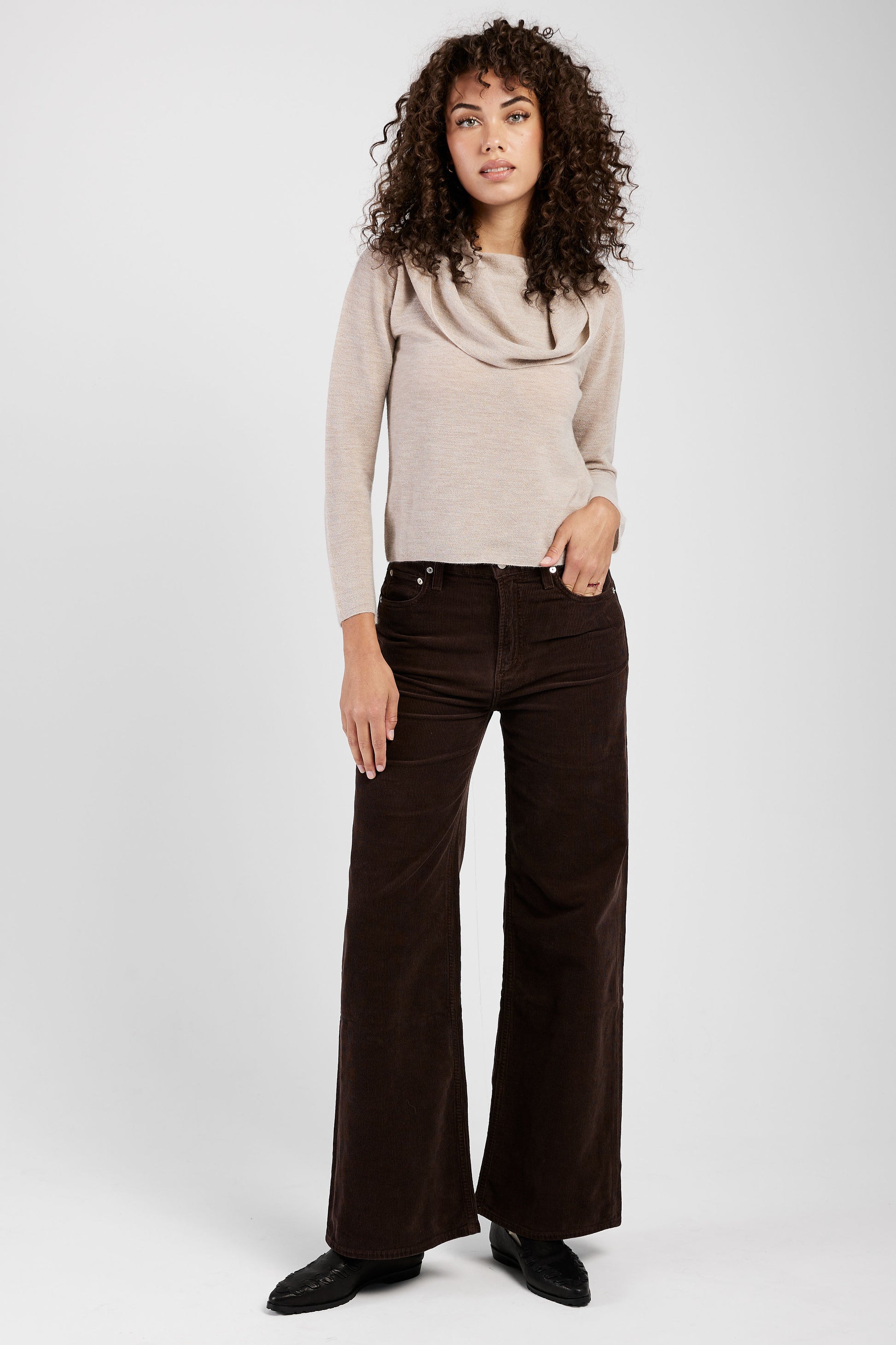 CITIZENS OF HUMANITY Corduroy Paloma Baggy Pant in Dark Brown