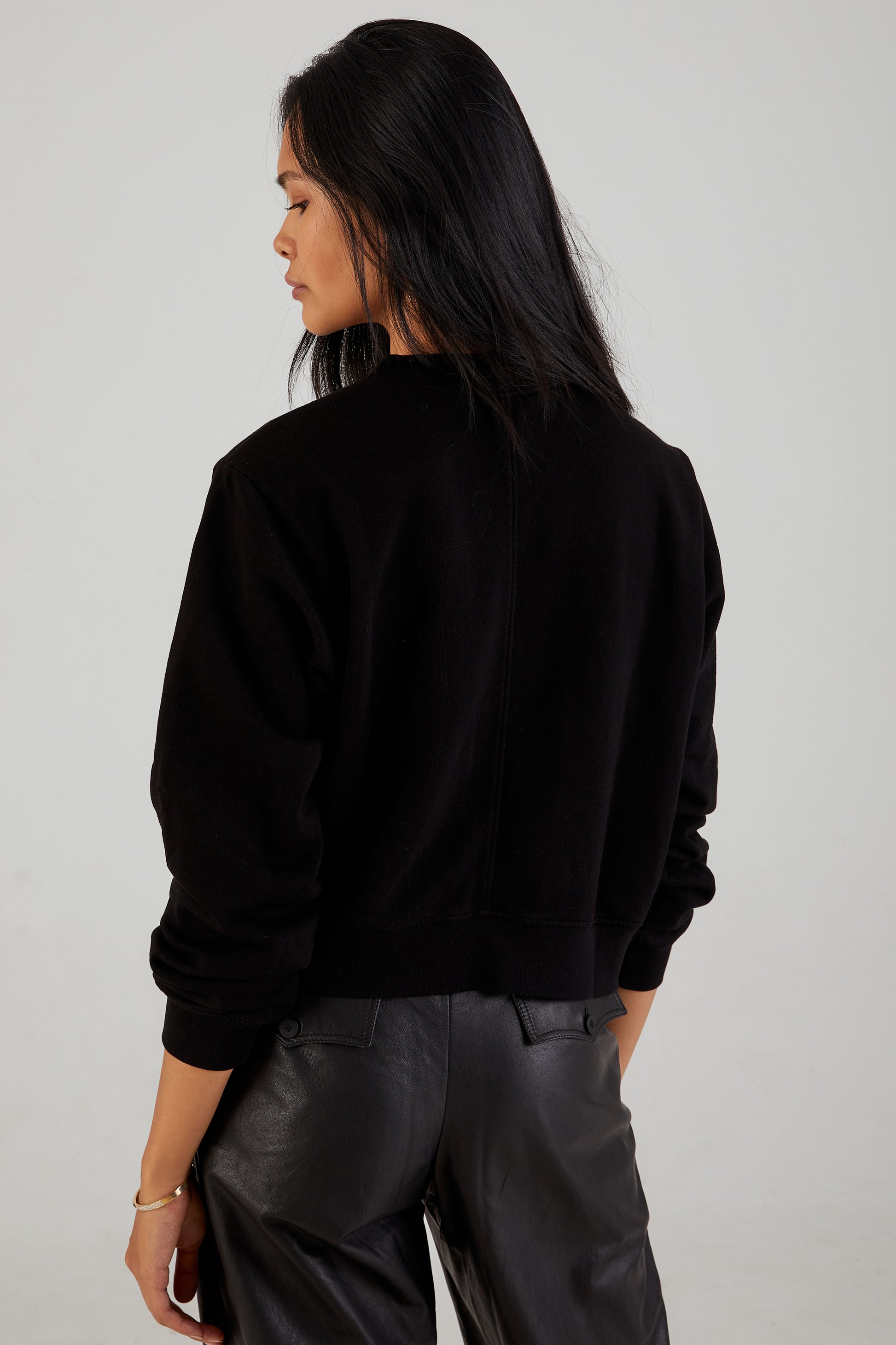 COTTON CITIZEN Milan Crewneck Sweatshirt in Jet Black