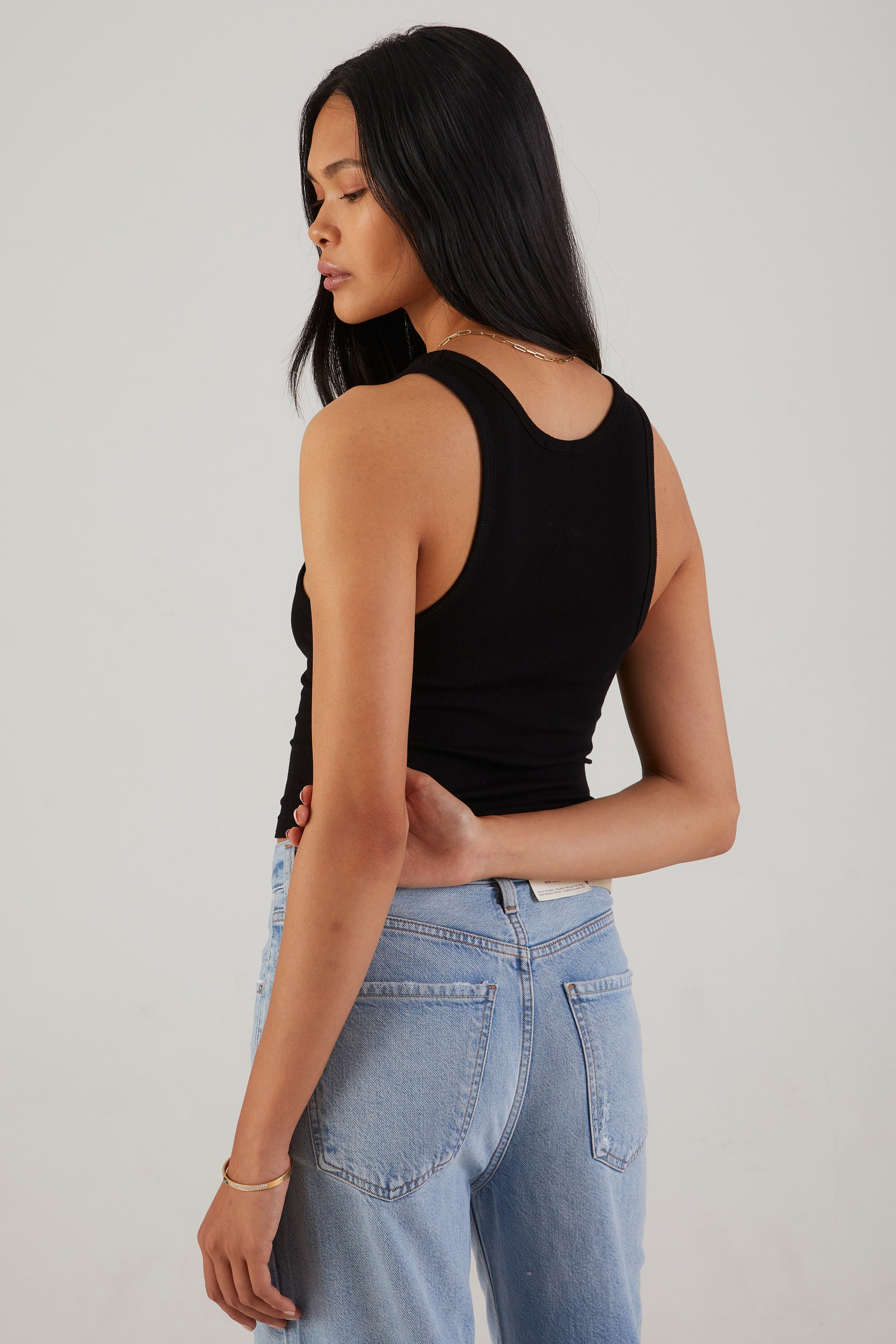 COTTON CITIZEN Verona Crop Tank in Jet Black