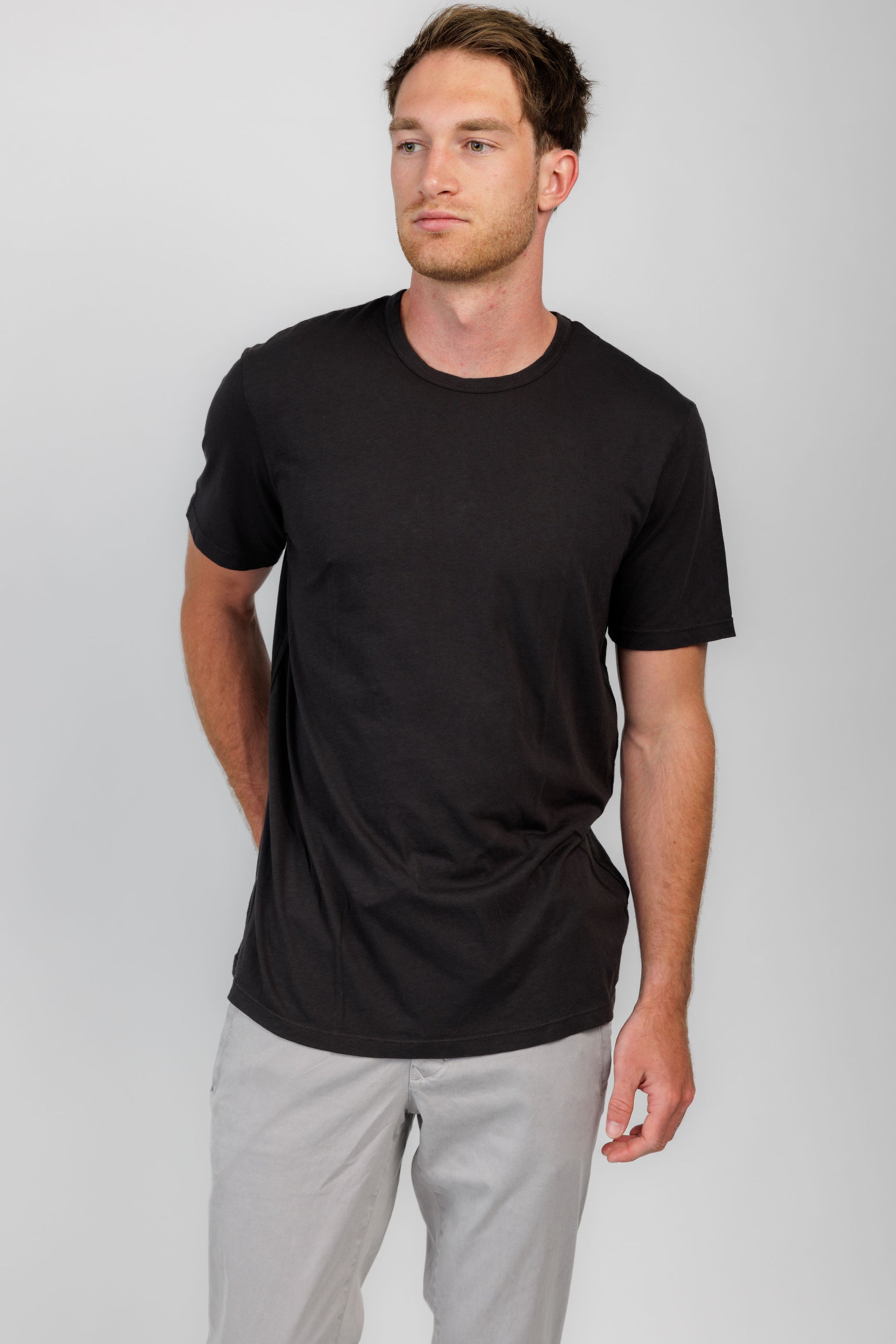 COTTON CITIZEN Classic Crewneck T-Shirt in Charcoal