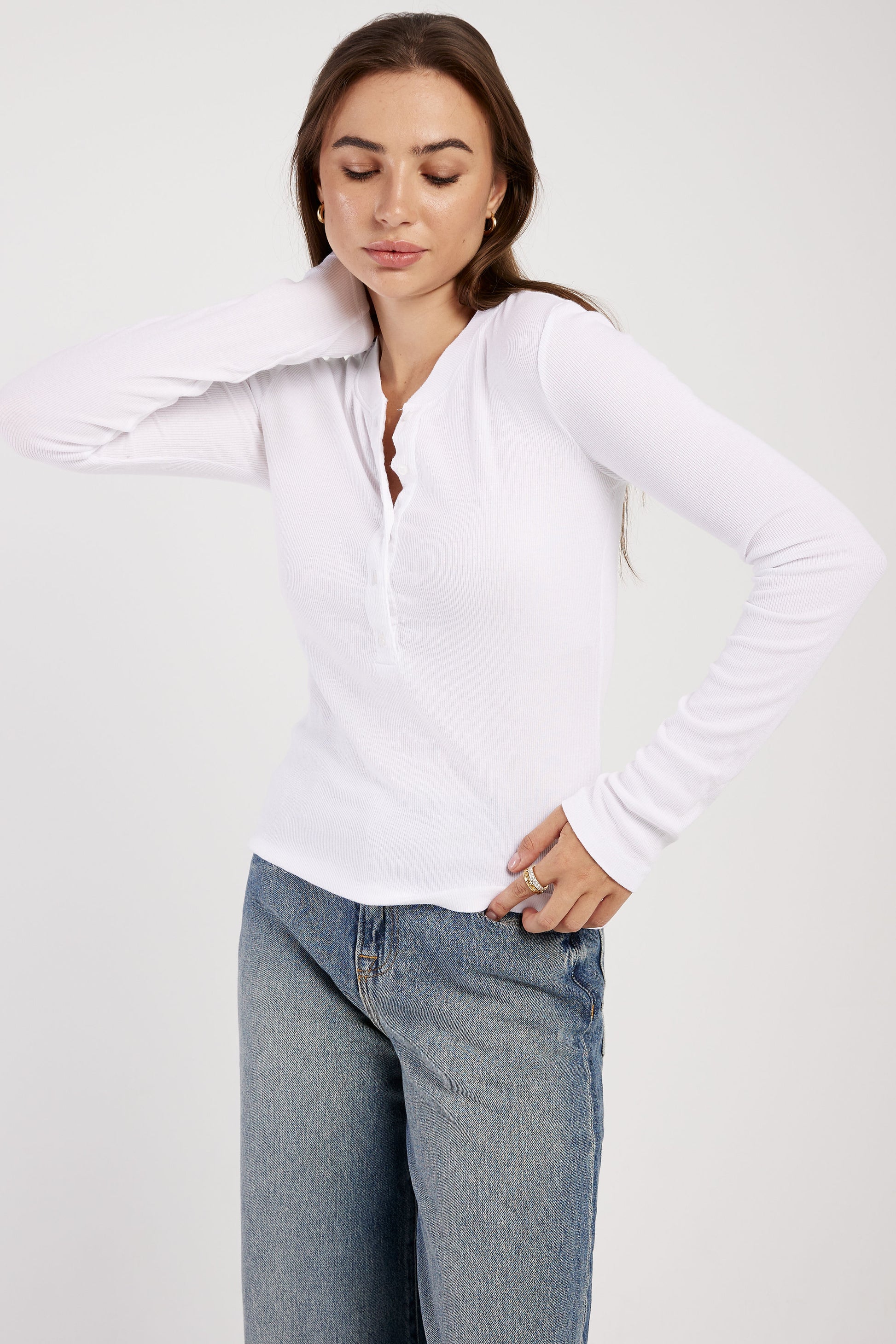 COTTON CITIZEN Verona Henley in White