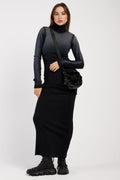 COTTON CITIZEN Verona Turtleneck Maxi Dress in Black Cast