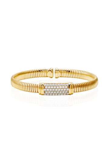 VELINA Crystal Pavé Filo Tubogas Bracelet in 925 Silver Gold