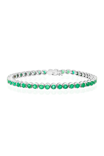 VELINA Emerald Tennis Bracelet in 18k White Gold